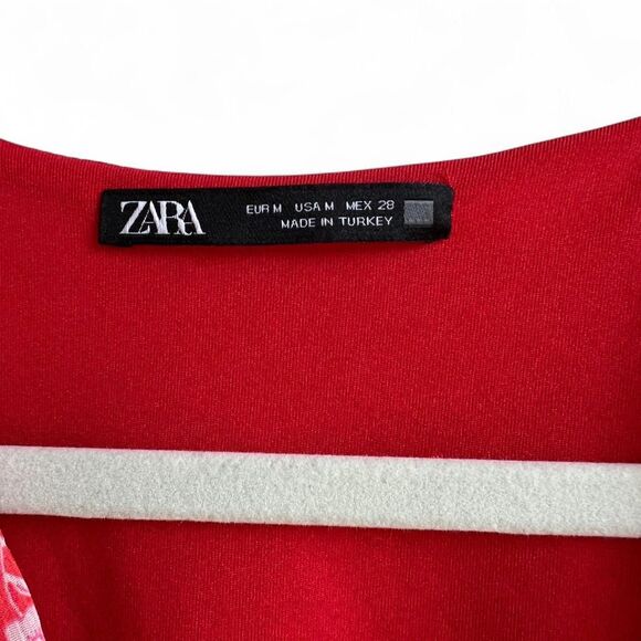 Zara Women's Red Floral Mini Dress - Picture 5 of 6